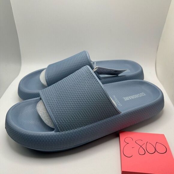 CUSHIONAIRE Women's Cloud Recovery Slide Sandals with +Comfort 12 BLUE - Picture 3 of 7